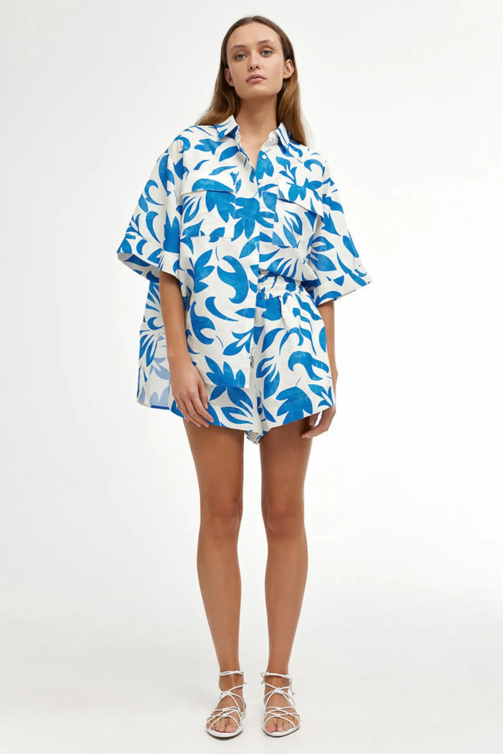 Women Kinney Juniper Shirt - Mosaic Blue