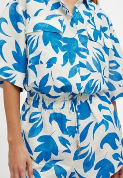 Women Kinney Juniper Shirt - Mosaic Blue