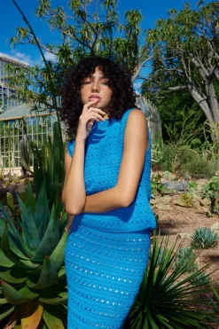 Women Kinney Laura Crochet Top - Blue