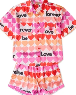 Kip and Co Kip & Co - Forever Satin Short Sleeve Shirt & Short PJ Set
