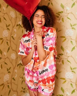 Kip and Co Kip & Co - Forever Satin Short Sleeve Shirt & Short PJ Set