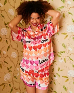 Kip and Co Kip & Co - Forever Satin Short Sleeve Shirt & Short PJ Set