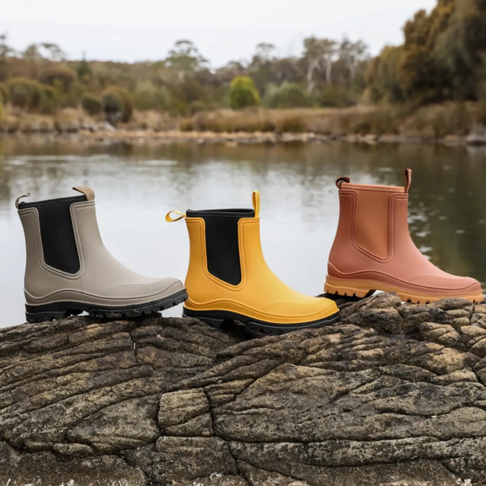 Los Cabos Shoes Los Cabos Amelia Rainboot - Khaki