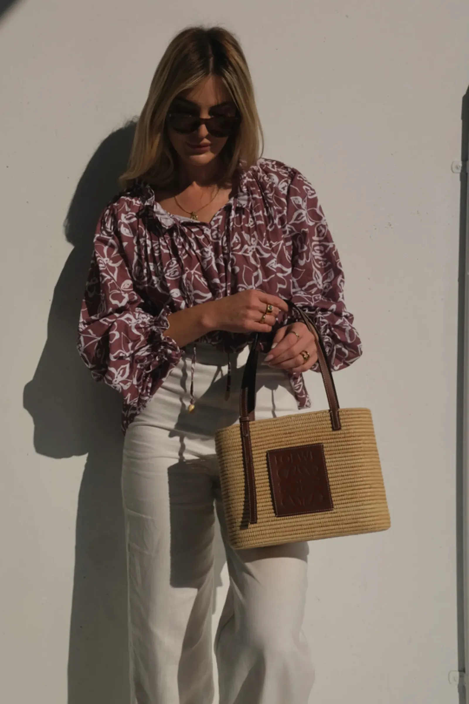 Women Lunar Fox Charlotte Linen Blouse - Sangria