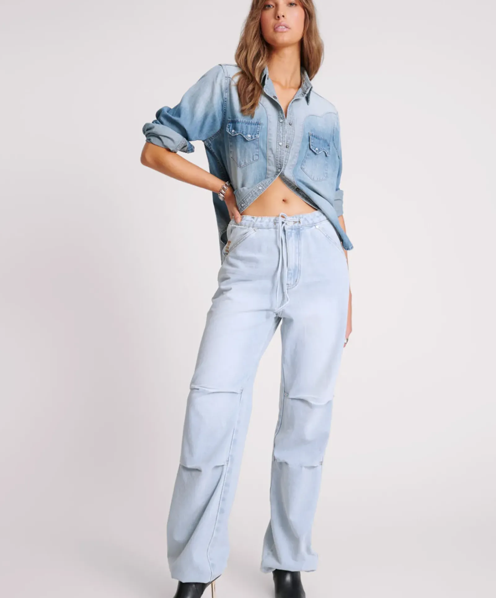 Women One Teaspoon Blue Latte Marley Relaxed Denim Jeans