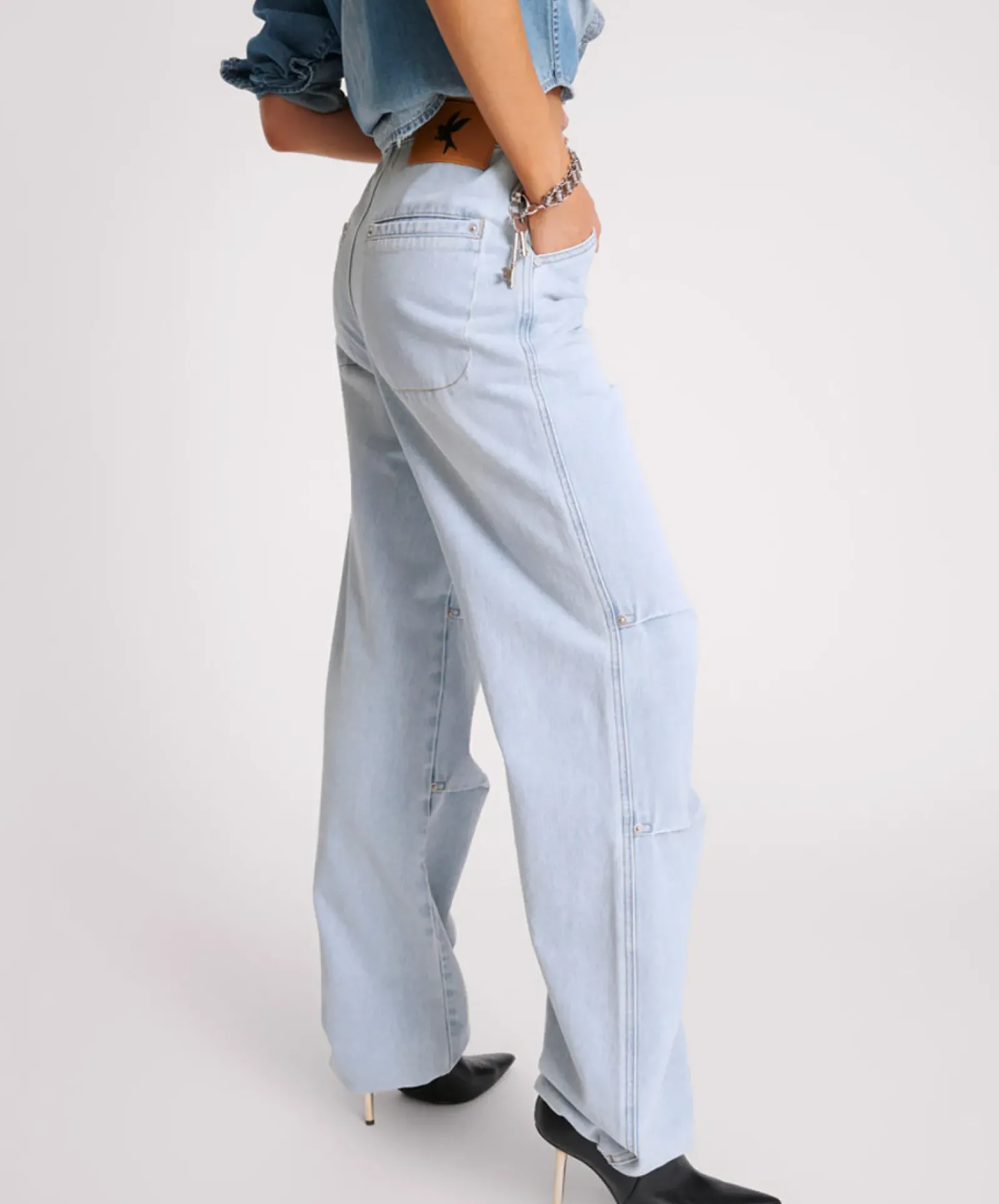 Women One Teaspoon Blue Latte Marley Relaxed Denim Jeans