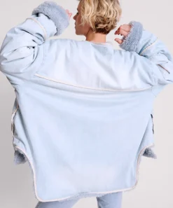 Women One Teaspoon Blue Space Teddy Throwover Denim Jacket
