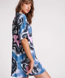 Women One Teaspoon Hand Painted Floral Short Sleeve Shirt - Multi