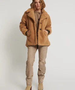 Women One Teaspoon Tan Teddy Coat