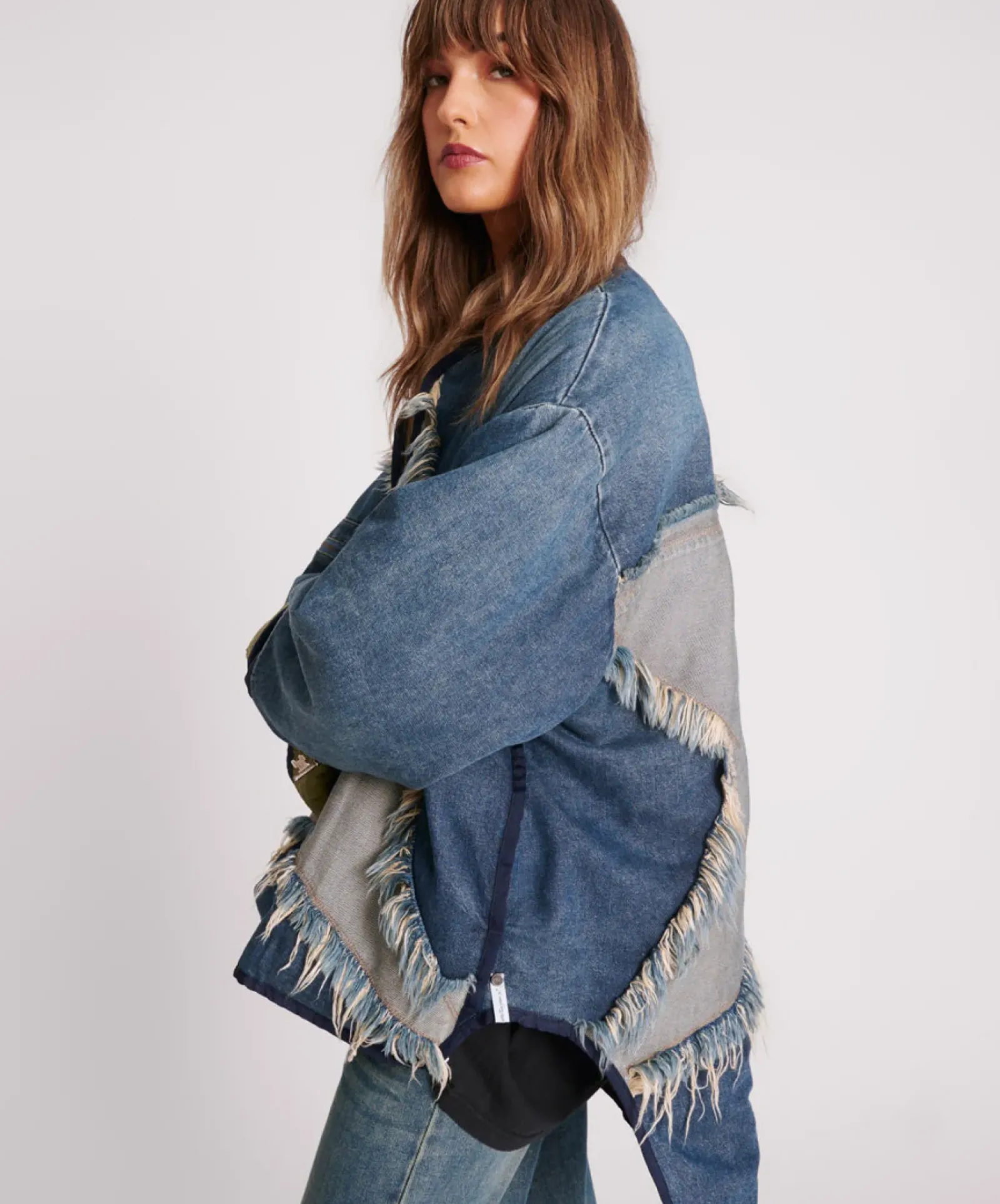 Women One Teaspoon Wadded Jacket - Memphis Light Star Denim