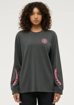 Women P.E Nation Phoenix Long Sleeve Tee - Washed Dark Shadow
