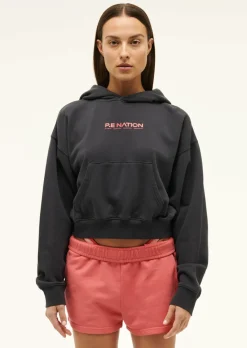 Women P.E Nation Transition Hoodie - Washed Ebony