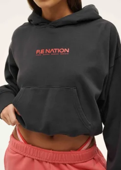 Women P.E Nation Transition Hoodie - Washed Ebony