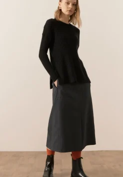 Women Pol Fitch Ribbed Knit - Black