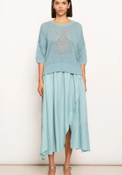 Women Pol Pier Knit Tee- Blue