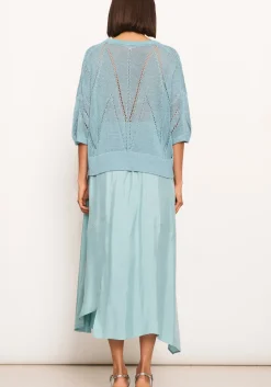 Women Pol Pier Knit Tee- Blue