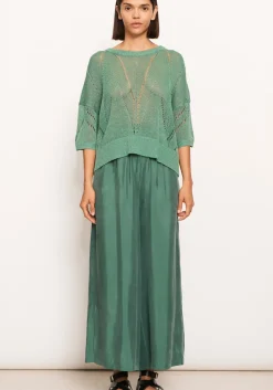 Women Pol Pier Knit Tee- Green