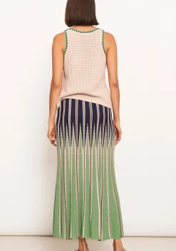 Women Pol Xander Crochet Tank - Pebble/Ink/Green