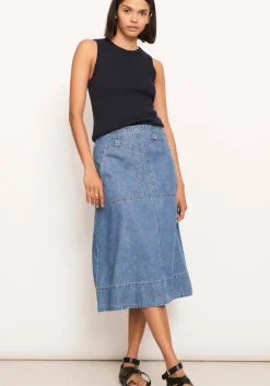 Women Pol Raydel Denim Skirt- Light Wash