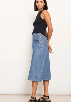 Women Pol Raydel Denim Skirt- Light Wash
