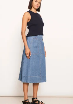 Women Pol Raydel Denim Skirt- Light Wash