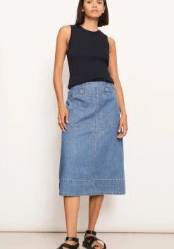 Women Pol Raydel Denim Skirt- Light Wash