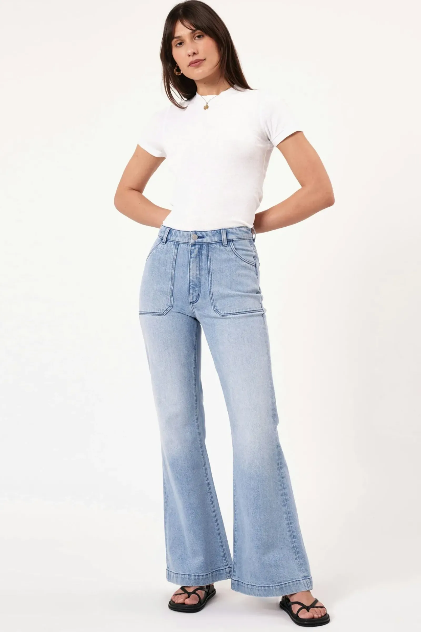 Women Rolla's Rolla's Eastcoast Flare Faded Blue - Light Vintage Blue