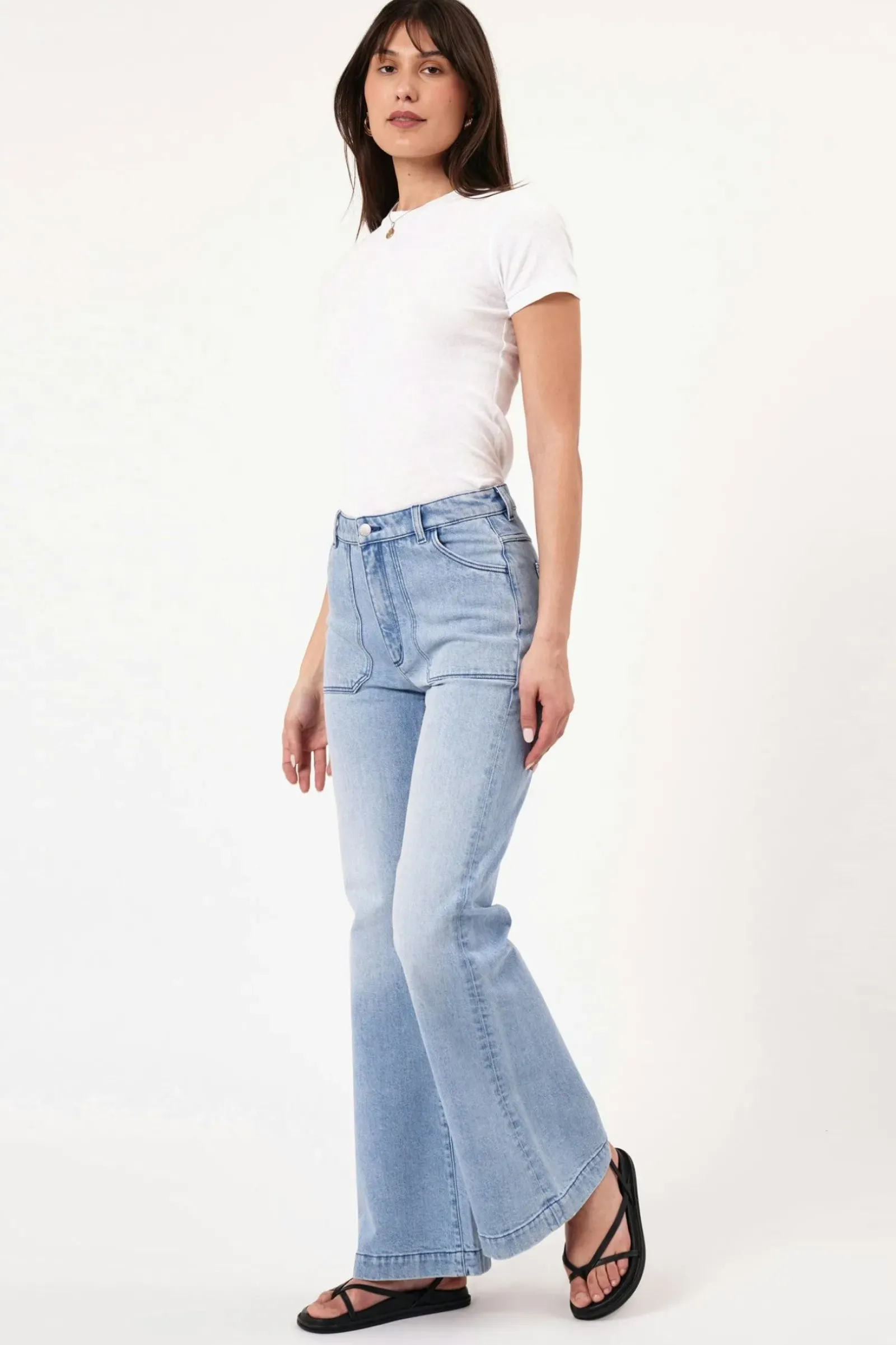 Women Rolla's Rolla's Eastcoast Flare Faded Blue - Light Vintage Blue