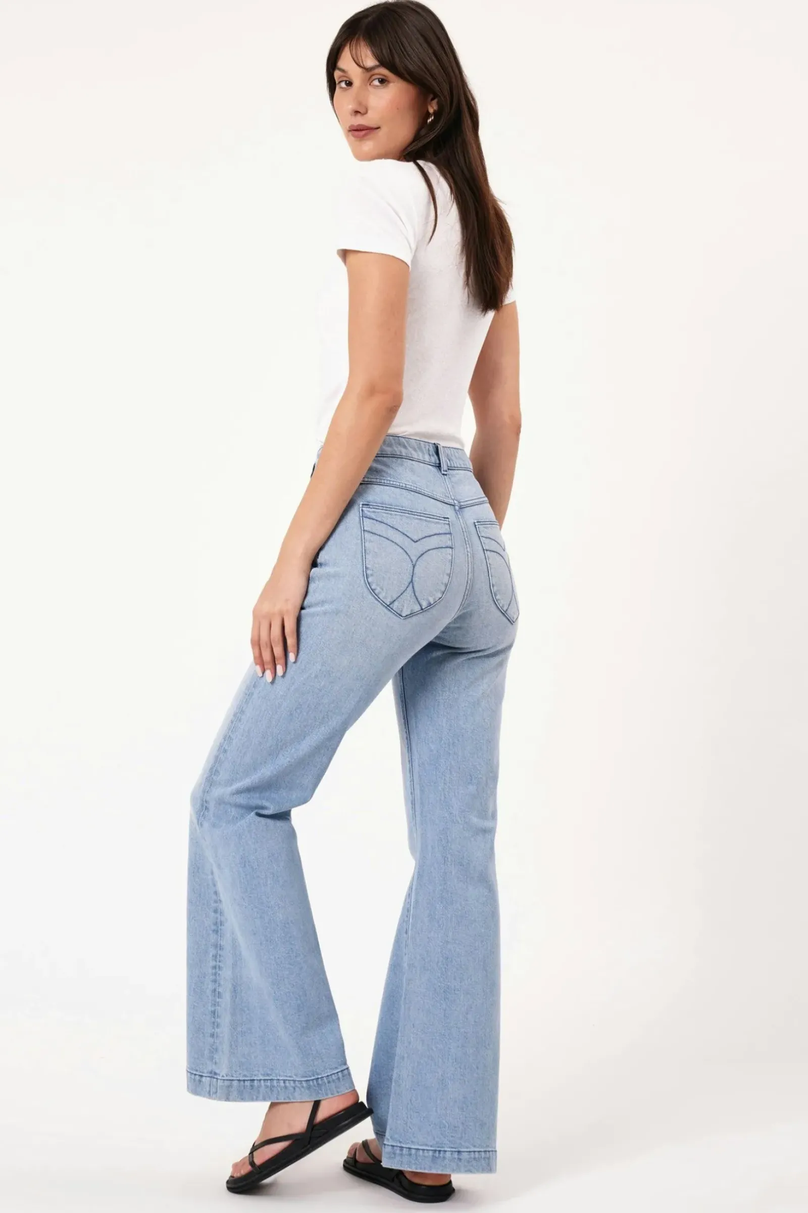 Women Rolla's Rolla's Eastcoast Flare Faded Blue - Light Vintage Blue