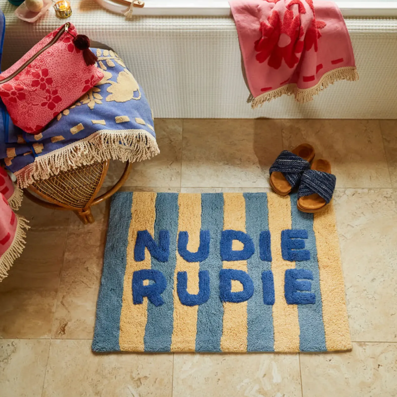 Sage & Clare Sage & Clare Ira Nudie Rudie Bath Mat - Blue Jean