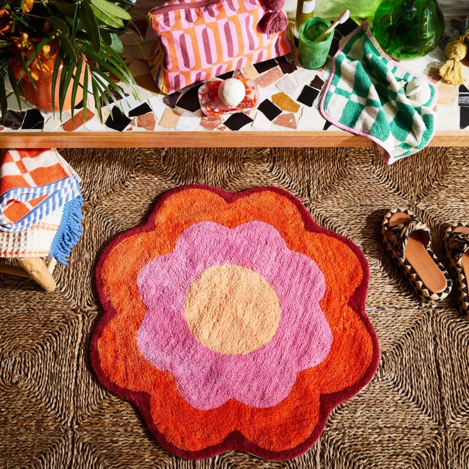 Sage & Clare Sage & Clare Kiska Bath Mat - Dahlia