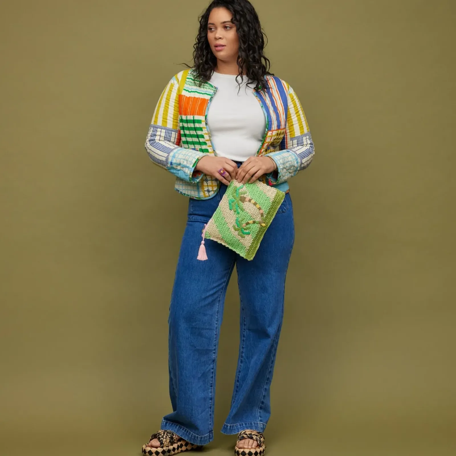 Sage & Clare Sage & Clare San Carlos Raffia Clutch