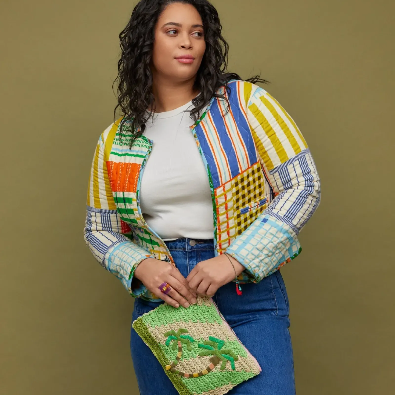 Sage & Clare Sage & Clare San Carlos Raffia Clutch