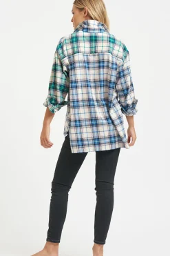 Women Shirty Clothing Shirty The Classic Flannel Shirt - Blue Green Combo