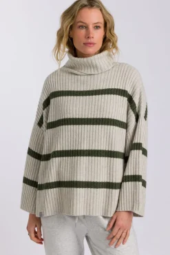 Women Talamaya Divine Rib Pullover - Loden Stripe