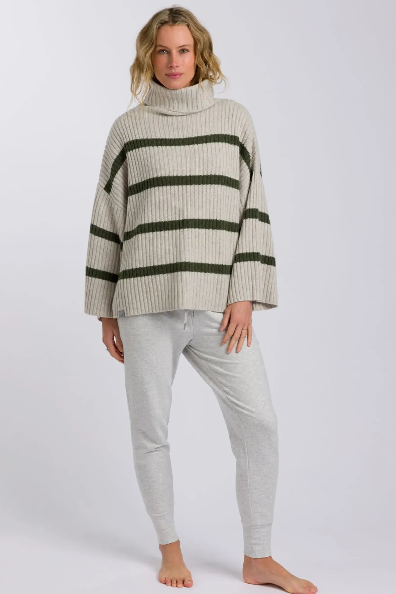 Women Talamaya Divine Rib Pullover - Loden Stripe