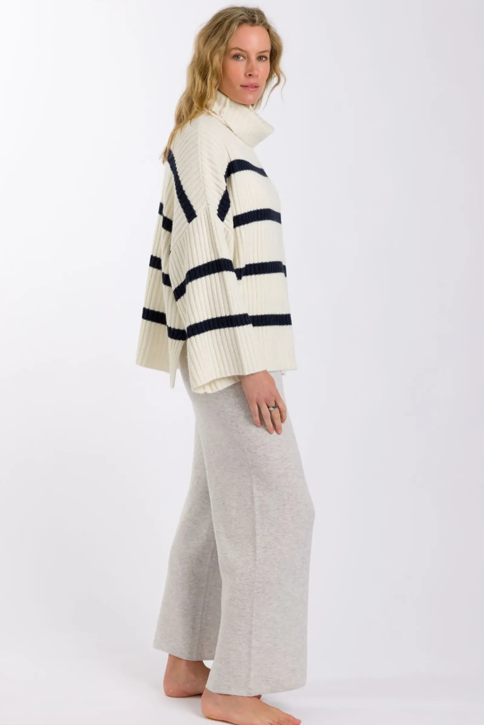 Women Talamaya Divine Rib Pullover - Starling Stripe