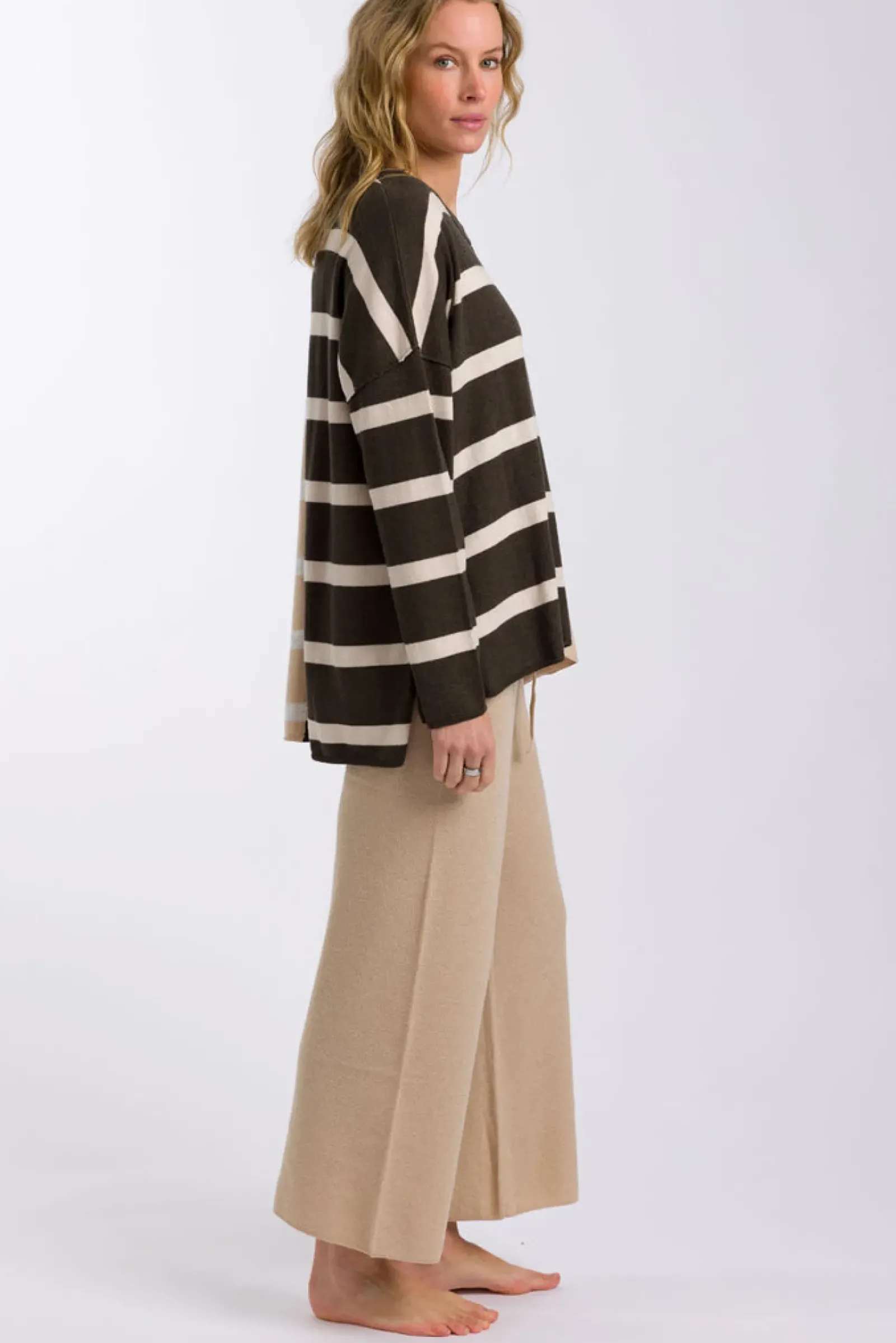 Women Talamaya Hinterland Stripe Pullover - Sable Combo