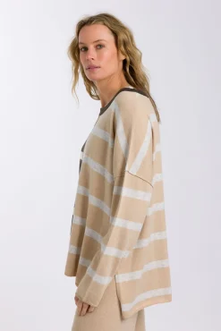 Women Talamaya Hinterland Stripe Pullover - Sable Combo