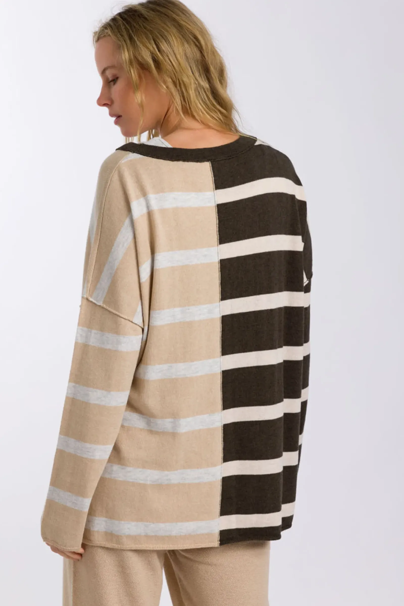 Women Talamaya Hinterland Stripe Pullover - Sable Combo