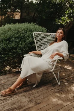 Women Talamaya Retreat Cotton Twist Skirt - Silver & White