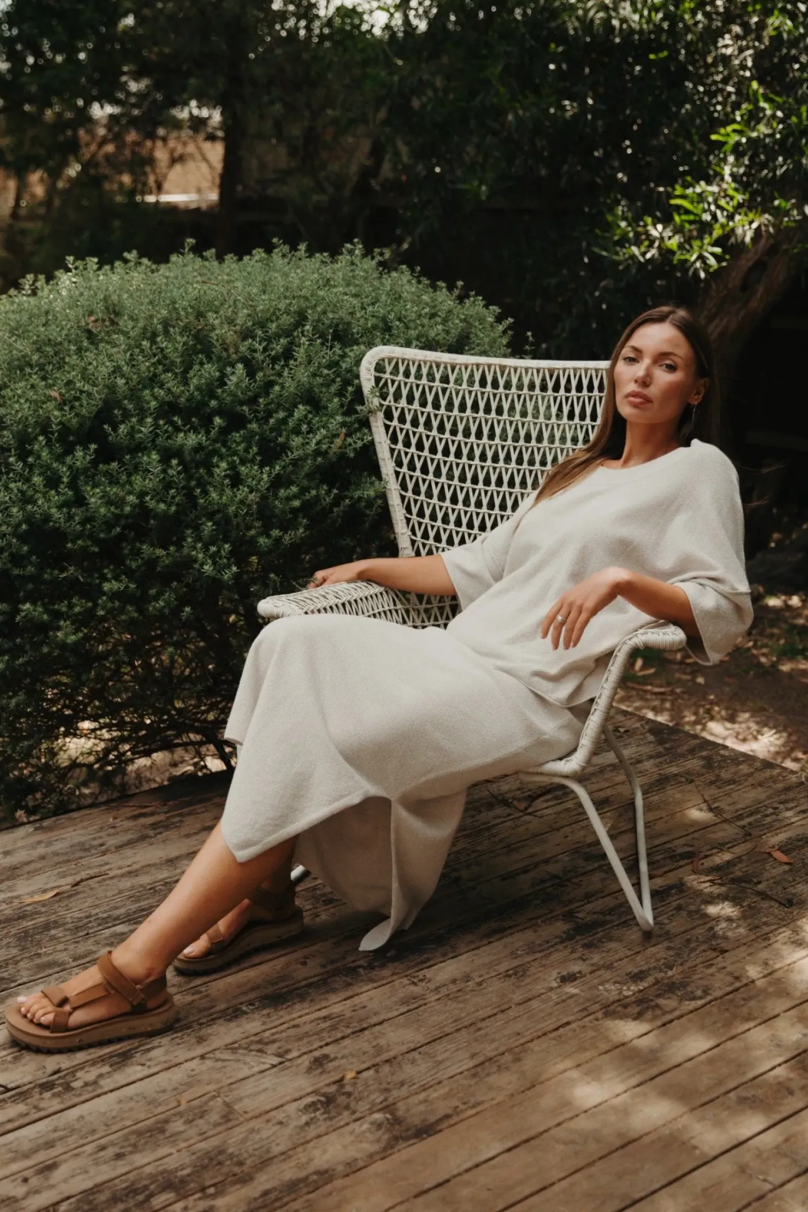 Women Talamaya Retreat Cotton Twist Skirt - Silver & White