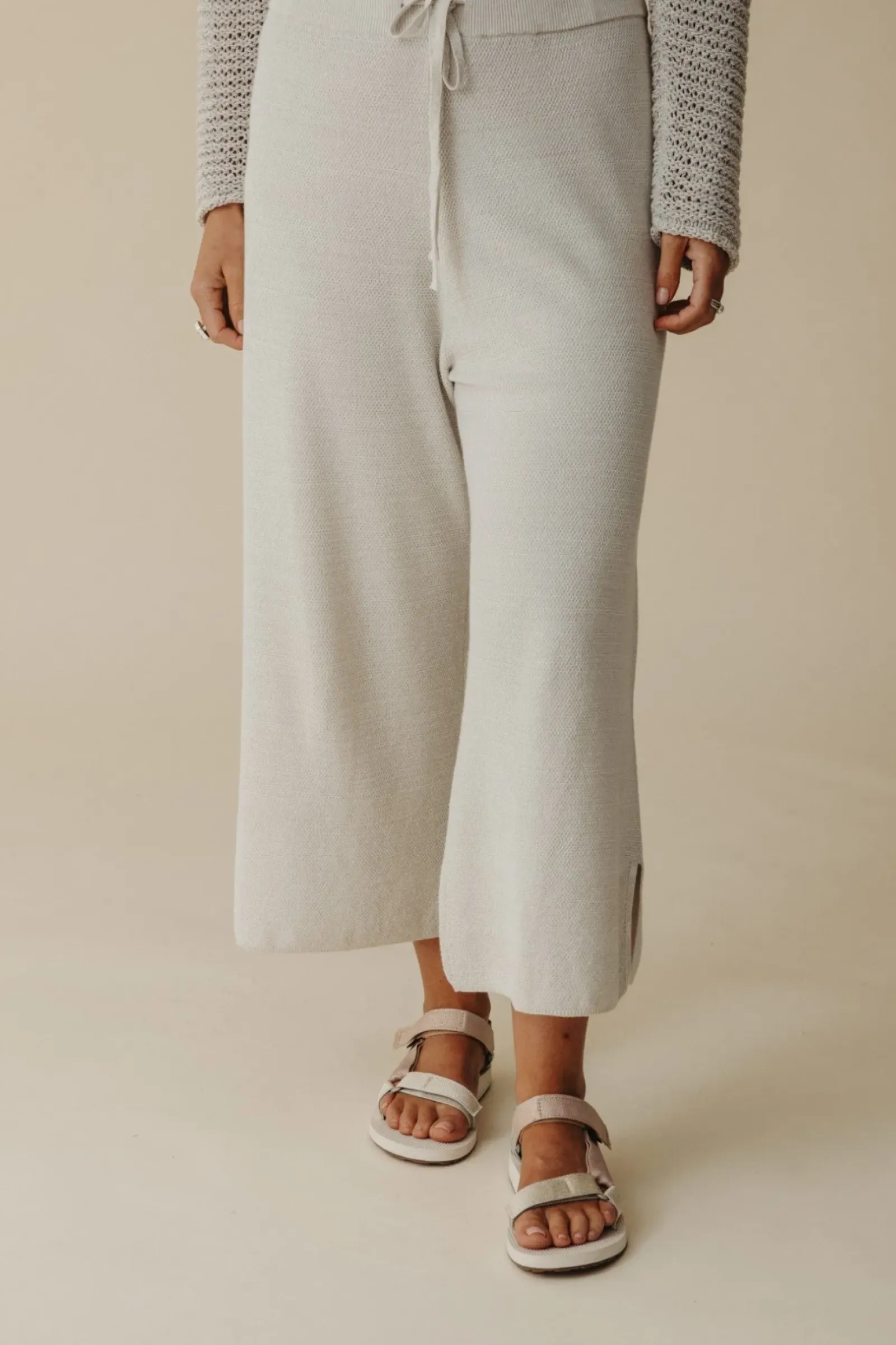 Women Talamaya Retreat Cotton Twist Pant - Silver & Salt