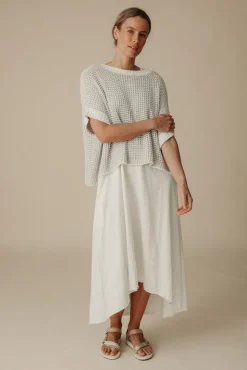 Women Talamaya Sunray Rib Crop Pullover - White