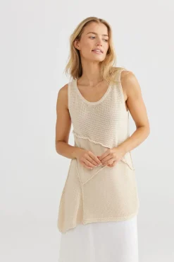 Women The Shanty Milano Knit Singlet - Ecru