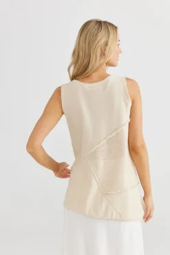 Women The Shanty Milano Knit Singlet - Ecru