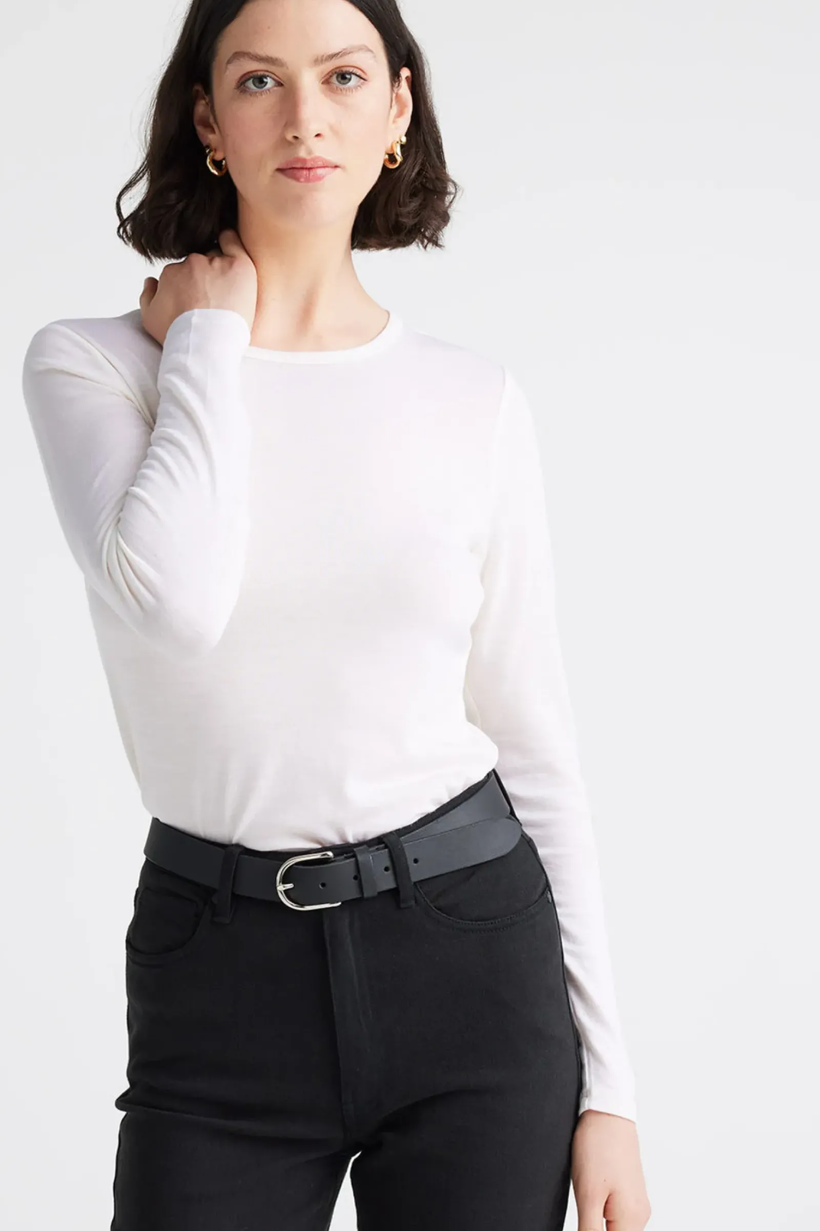 Women Toorallie Crew Merino Tee - Warm White
