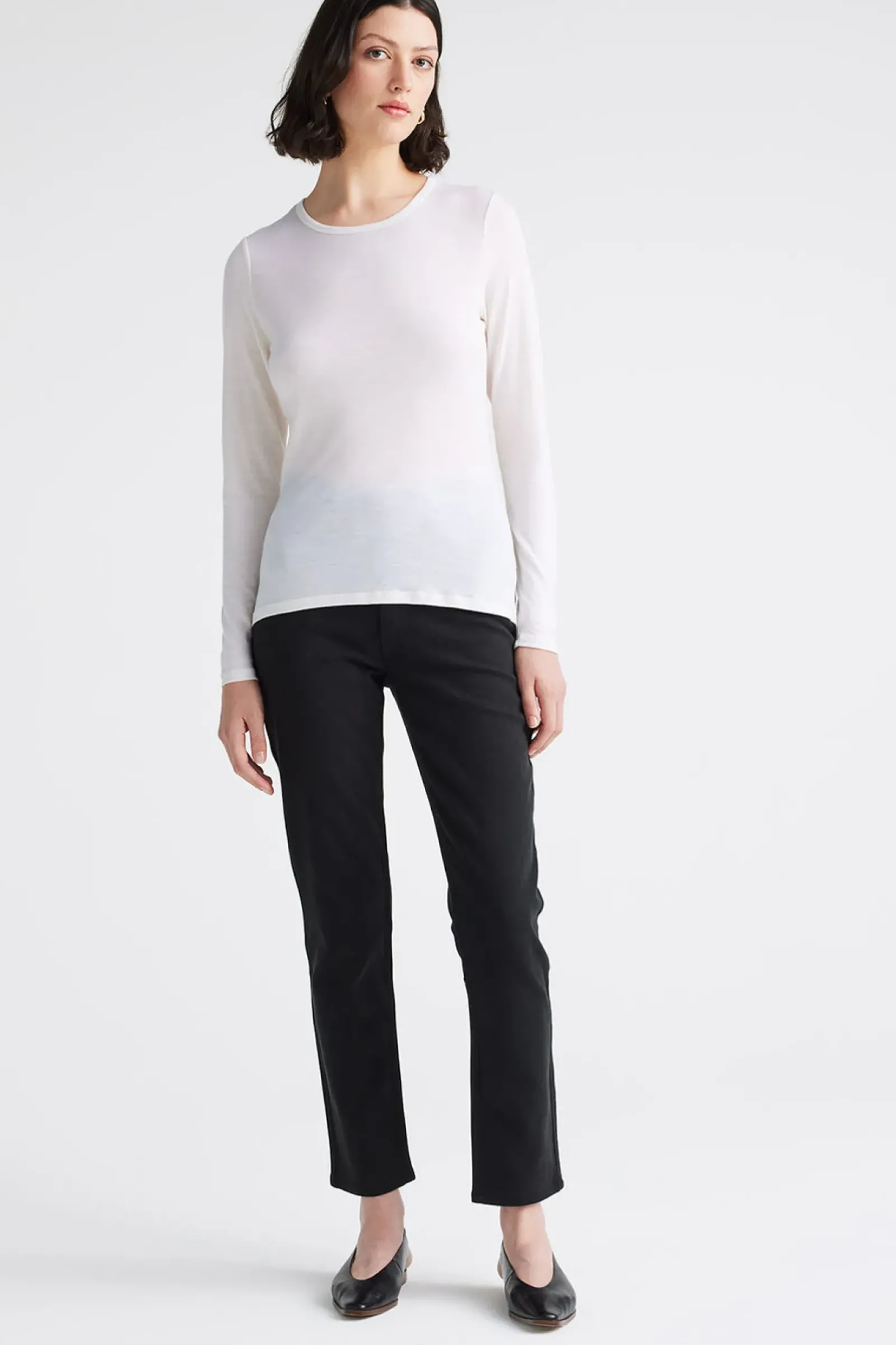 Women Toorallie Crew Merino Tee - Warm White