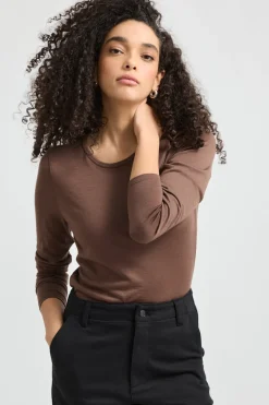 Women Toorallie Crew Merino Tee - Espresso