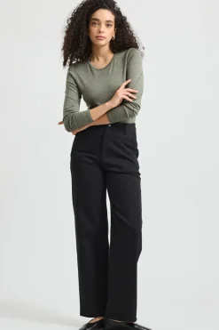 Women Toorallie Crew Merino Tee - Bay Leaf